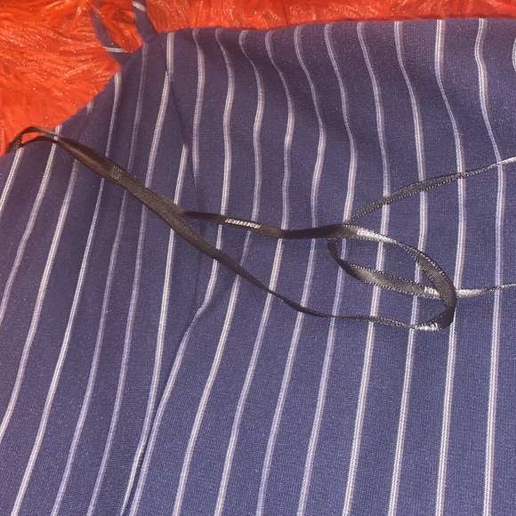 Forever 21 Navy Blue and Silver Vertical Striped Bodycon! Size L! - Picture 3 of 11